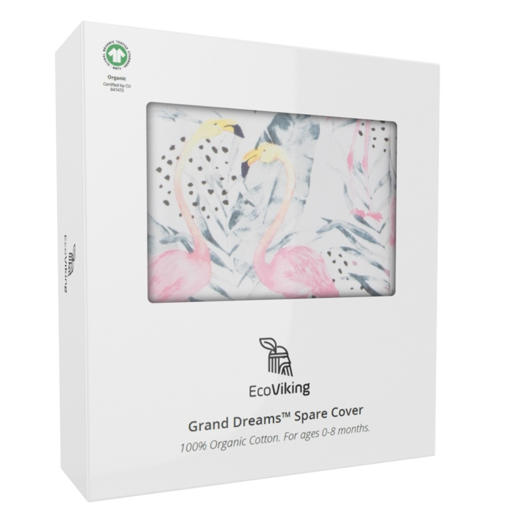 EcoViking Trekk til babysenger Flamingo Dreams i gruppen LEKER, BARN OG BABY / Barnetekstiler / Babynest hos TP E-commerce Nordic AB (A18661)