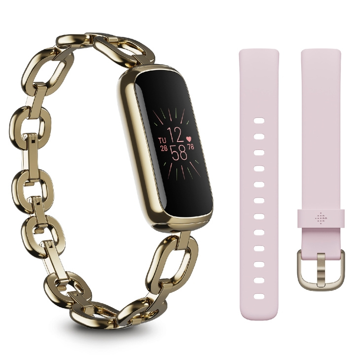 Fitbit Luxe, spesialutgave Gorjana Soft Gold/Peony i gruppen SPORT, FRITID & HOBBY / Smartwatch og Aktivitetsmålere / Aktivitetsmålere hos TP E-commerce Nordic AB (A18724)