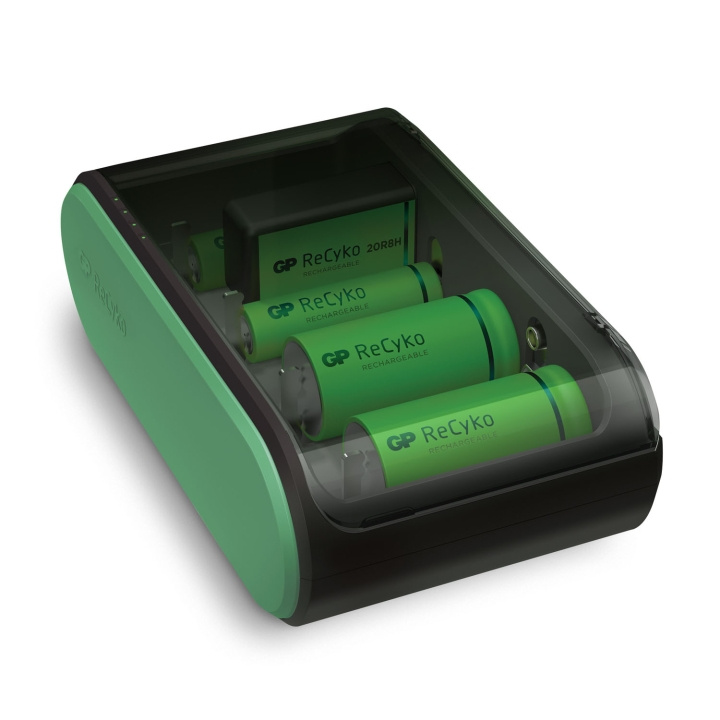 GP ReCyko batterilader Uni USB AA/AAA/C/D/9V i gruppen Elektronikk / Batterier & Ladere / Batterilader hos TP E-commerce Nordic AB (A18744)