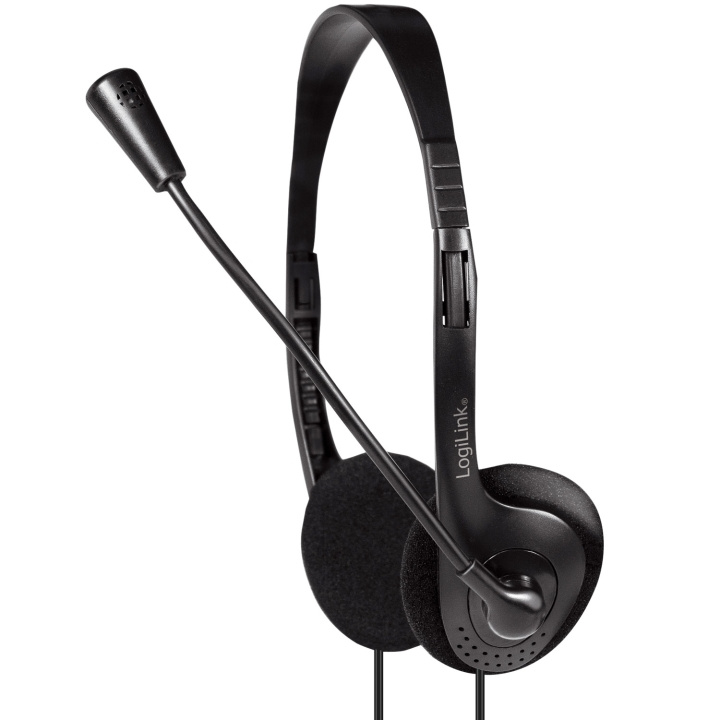LogiLink PC-hodesett Stereo med mikrofon 1x3,5 mm jack i gruppen Datautstyr / Datamaskin Tilbehør / Headset hos TP E-commerce Nordic AB (A19049)