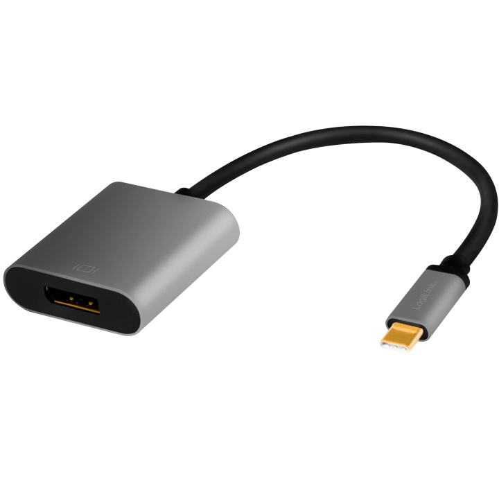 LogiLink USB-C -> DisplayPort-adapter 4K/60 Hz aluminium 15 cm i gruppen Datautstyr / Kabler og adaptere / DisplayPort / Adaptere hos TP E-commerce Nordic AB (A19063)