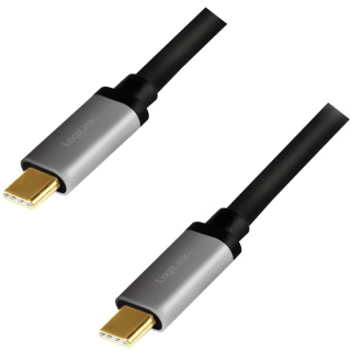 LogiLink USB-C-kabel USB 2.0 PD 3.0 100W 480 Mbps Aluminium 1,5 meter