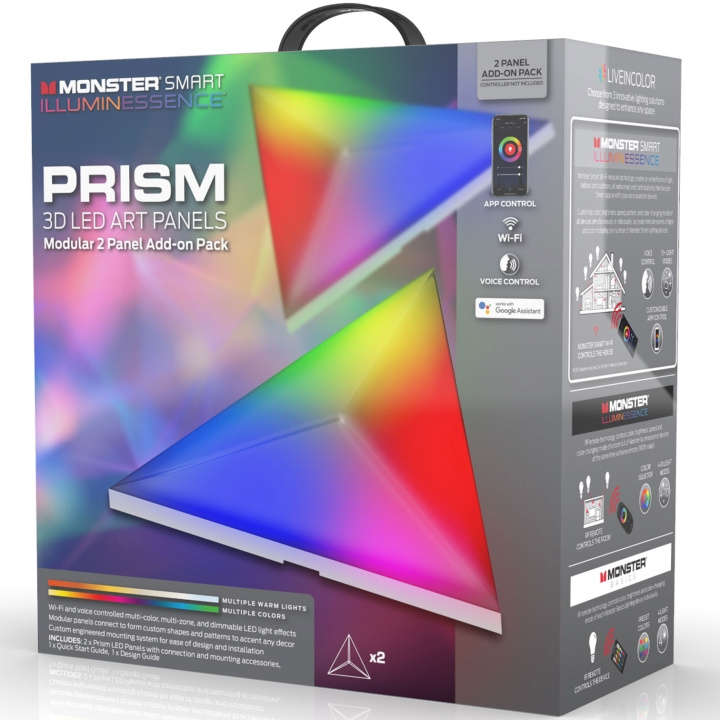 Monster Illuminessence Prism 3D LED-paneler - tilleggspaneler i gruppen Elektronikk / Lys / Vegglamper hos TP E-commerce Nordic AB (A19110)
