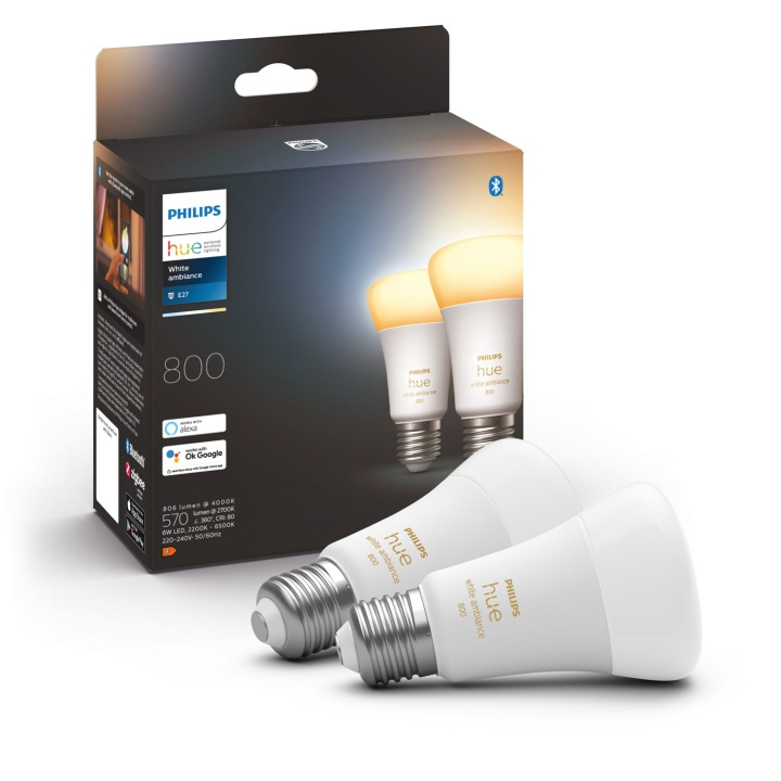 Philips Hue Hvit Ambiance E27 2-pakning i gruppen HJEM, HUS OG HAGE / Smarthus / Smart belysning hos TP E-commerce Nordic AB (A19267)