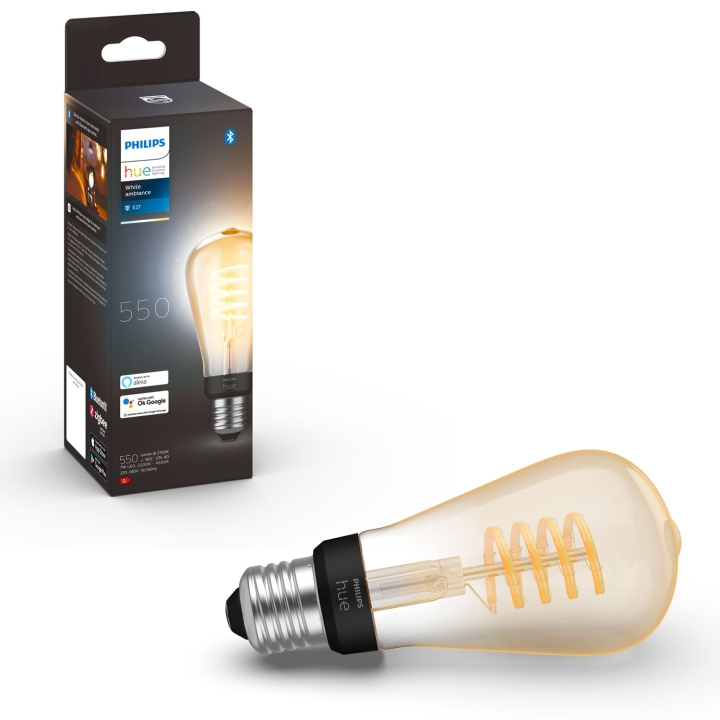 Philips Hue White Ambiance Filament E27 ST64 Edison i gruppen HJEM, HUS OG HAGE / Smarthus / Smart belysning hos TP E-commerce Nordic AB (A19272)