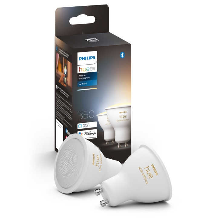 Philips Hue White Ambiance GU10 2-pakning i gruppen HJEM, HUS OG HAGE / Smarthus / Smart belysning hos TP E-commerce Nordic AB (A19277)