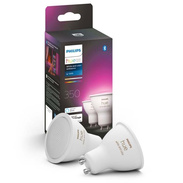 Philips Hue White og Colour GU10 2-pakning i gruppen HJEM, HUS OG HAGE / Smarthus / Smart belysning hos TP E-commerce Nordic AB (A19279)
