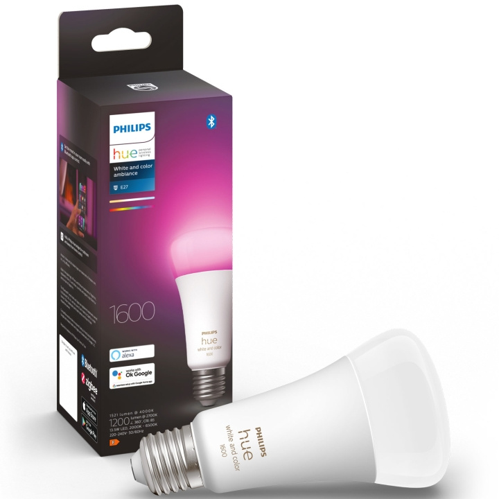 Philips Hue White Colour Ambiance E27 A60 1600lm 1-pk i gruppen HJEM, HUS OG HAGE / Smarthus / Smart belysning hos TP E-commerce Nordic AB (A19284)