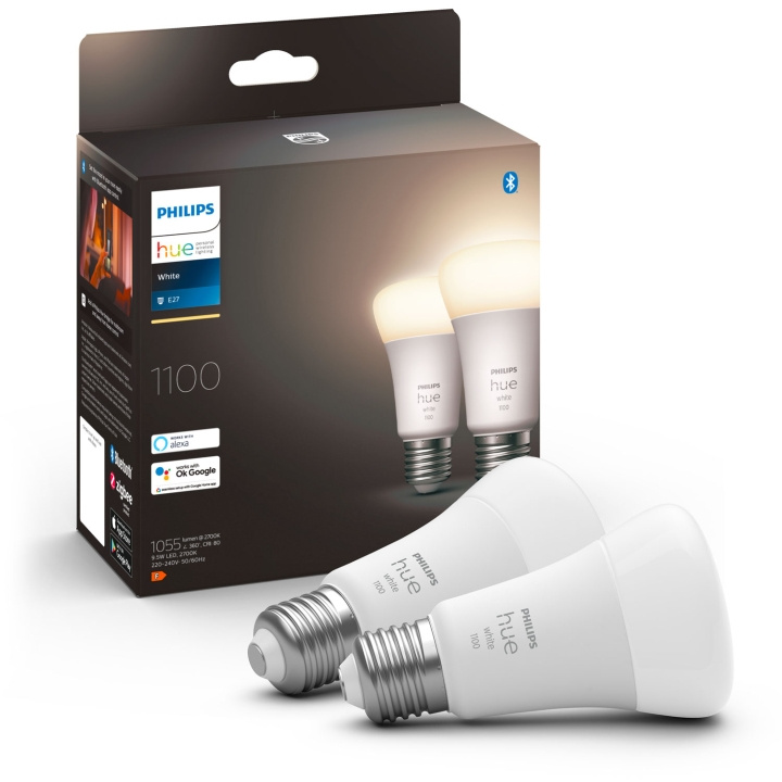 Philips Hue White E27 A60 1100lm 2-pk i gruppen HJEM, HUS OG HAGE / Smarthus / Smart belysning hos TP E-commerce Nordic AB (A19290)