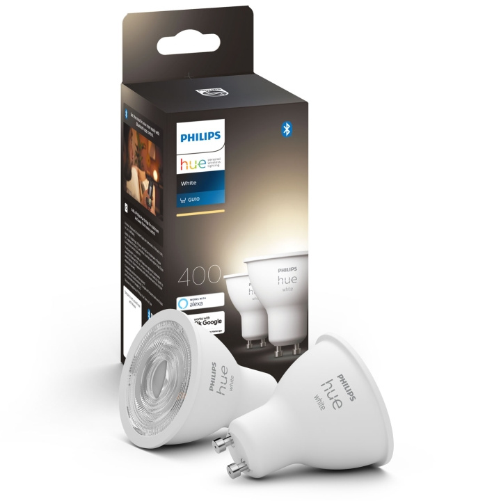 Philips Hue White GU10 5,2W 2-pakning i gruppen HJEM, HUS OG HAGE / Smarthus / Smart belysning hos TP E-commerce Nordic AB (A19296)