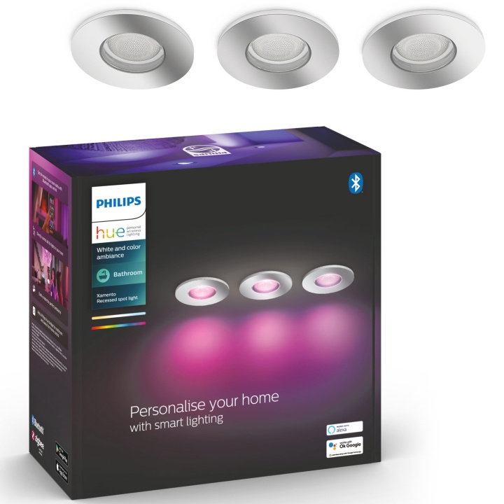 Philips Hue Xamento innfelt spotbelysning for baderom 3stk krom i gruppen HJEM, HUS OG HAGE / Smarthus / Smart belysning hos TP E-commerce Nordic AB (A19298)