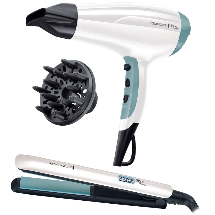 Remington Hårføner og rettetang S8500 Shine Therapy Gavepakke i gruppen HELSE OG SKJØNNHET / Hår & styling / Stylingverktøy / Rettetenger hos TP E-commerce Nordic AB (A19377)