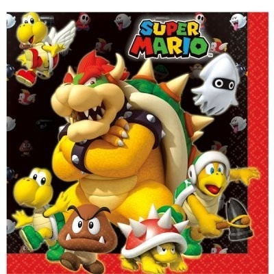 Servetter Super Mario 16-pakning i gruppen Elektronikk / TV-spill & tilbehør / Andre spill hos TP E-commerce Nordic AB (A19821)
