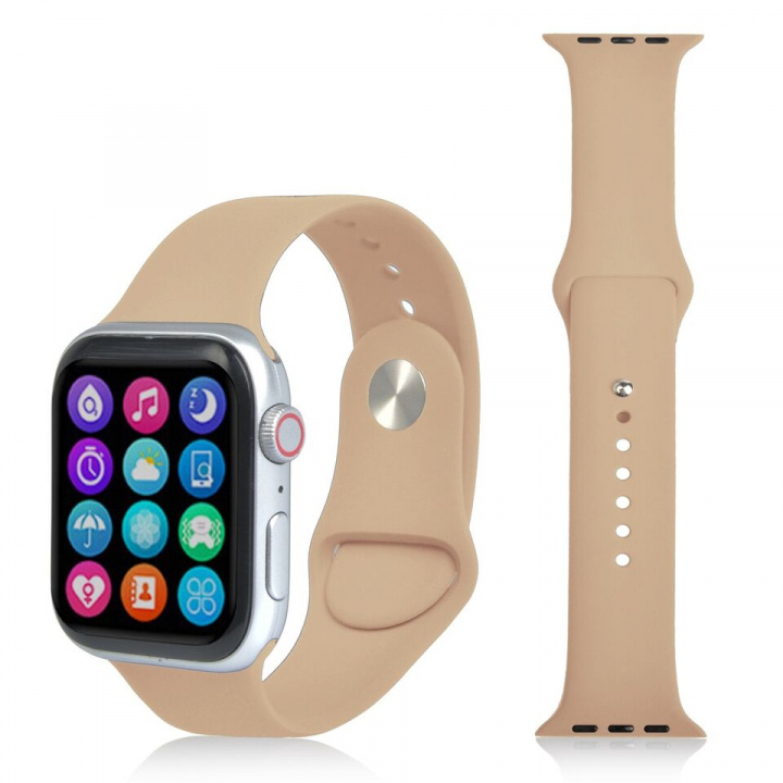 Silikonarmband till Apple Watch 38/40mm, Ljusbrun i gruppen SMARTTELEFON & NETTBRETT / Trening, hjem og fritid / Apple Watch og tilbehør / Tilbehør hos TP E-commerce Nordic AB (A20231)