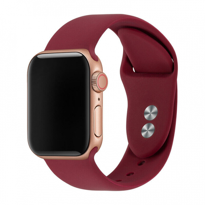 Silikonarmband till Apple Watch 38/40mm, Mörkröd i gruppen SMARTTELEFON & NETTBRETT / Trening, hjem og fritid / Apple Watch og tilbehør / Tilbehør hos TP E-commerce Nordic AB (A20232)