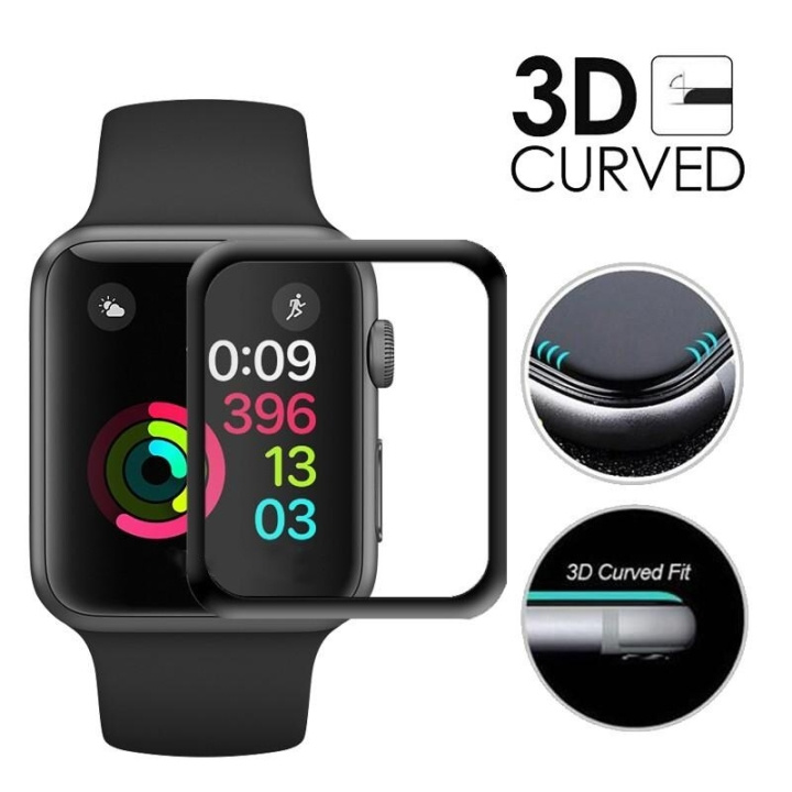 3D Skärmskydd till Apple Watch 4 (40mm) i gruppen SMARTTELEFON & NETTBRETT / Trening, hjem og fritid / Apple Watch og tilbehør / Tilbehør hos TP E-commerce Nordic AB (A20503)