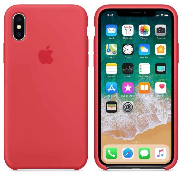 Apple iPhone XS Max Original silikonetui i rød farge i gruppen SMARTTELEFON & NETTBRETT / Mobilbeskyttelse / Apple / iPhone XS Max / Deksel hos TP E-commerce Nordic AB (A20519)