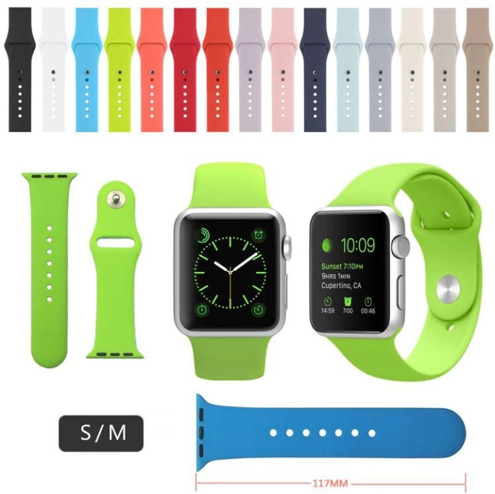 Silikonarmband till Apple Watch 38/40mm, Skogsgrön i gruppen SMARTTELEFON & NETTBRETT / Trening, hjem og fritid / Apple Watch og tilbehør / Tilbehør hos TP E-commerce Nordic AB (A20532)