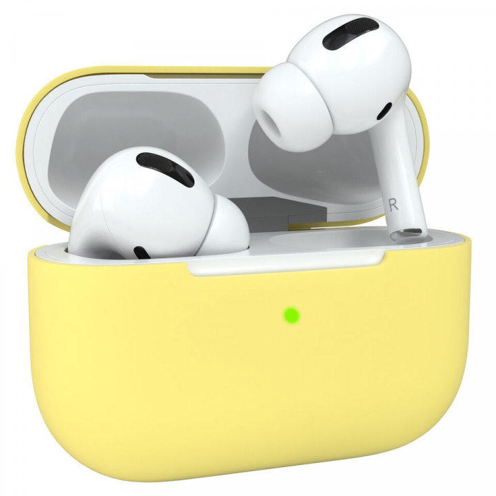 Skyddsfodral i silikon till Apple Airpods Pro, Gul i gruppen Elektronikk / Lyd & Bilde / Hodetelefoner & Tilbehør / Tilbehør hos TP E-commerce Nordic AB (A20667)