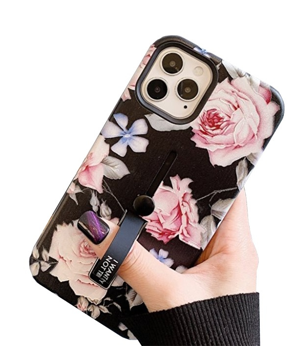 Moteveske med fingerholder - iPhone 12/12 Pro, Vårblomster i gruppen SMARTTELEFON & NETTBRETT / Mobilbeskyttelse / Apple / iPhone 12 hos TP E-commerce Nordic AB (A20837)
