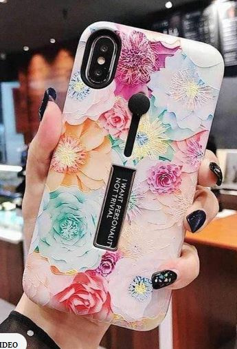 Moteveske med fingerholder - iPhone 12 Mini, Floral i gruppen SMARTTELEFON & NETTBRETT / Mobilbeskyttelse / Apple / iPhone 12 Mini / Deksel hos TP E-commerce Nordic AB (A20840)