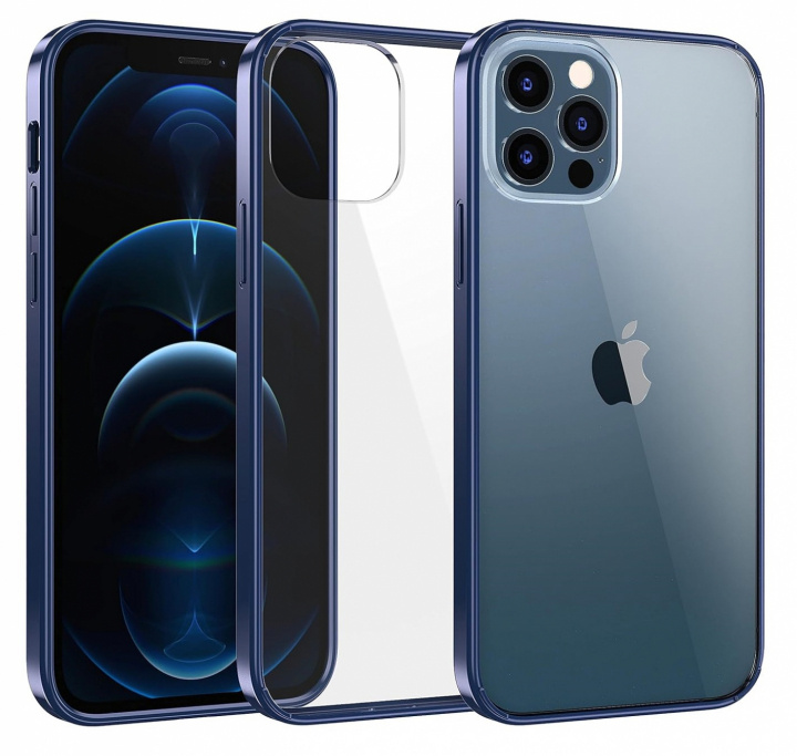 Stilig etui med fargede kanter til iPhone 12 Mini, Blå i gruppen SMARTTELEFON & NETTBRETT / Mobilbeskyttelse / Apple / iPhone 12 Mini / Deksel hos TP E-commerce Nordic AB (A20862)