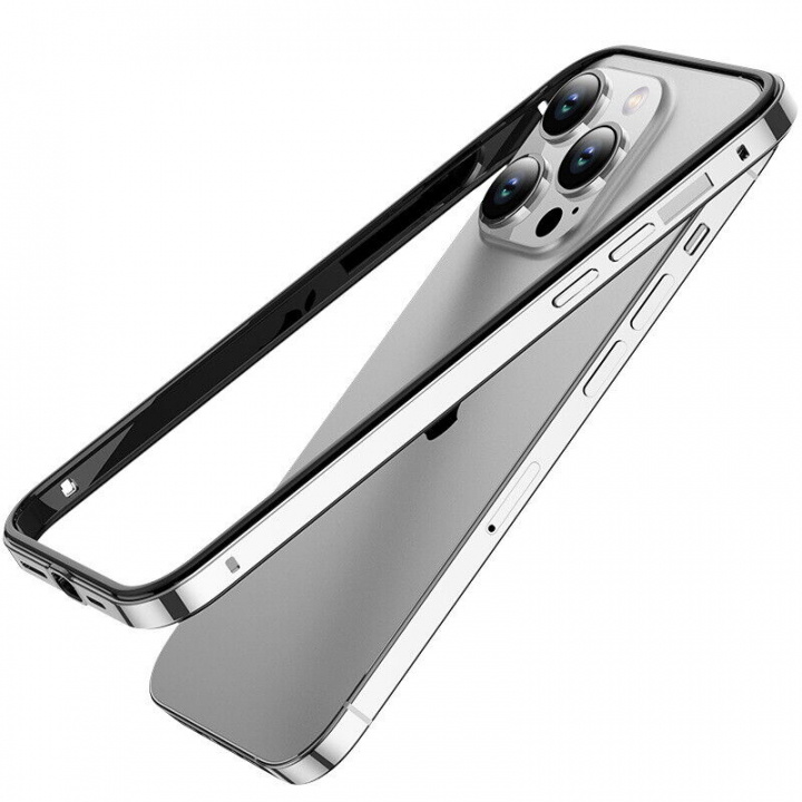 Stilig etui med fargede kanter til iPhone 12 Pro Max, sølv i gruppen SMARTTELEFON & NETTBRETT / Mobilbeskyttelse / Apple / iPhone 12 Pro hos TP E-commerce Nordic AB (A20869)