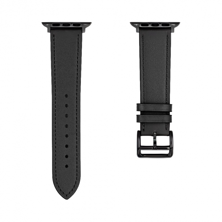 Armband i PU-läder till Apple Watch 42/44mm, Svart i gruppen SMARTTELEFON & NETTBRETT / Trening, hjem og fritid / Apple Watch og tilbehør / Tilbehør hos TP E-commerce Nordic AB (A20881)