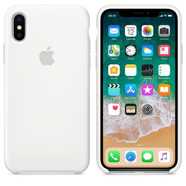 Apple iPhone XS Max Original silikonskal i Vit färg i gruppen SMARTTELEFON & NETTBRETT / Mobilbeskyttelse / Apple / iPhone XS Max / Deksel hos TP E-commerce Nordic AB (A21148)