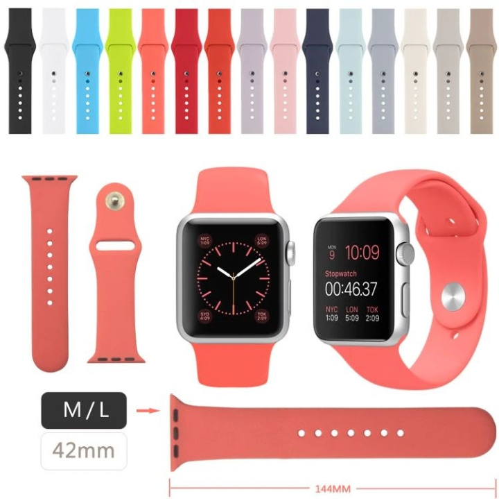 Silikonarmband till Apple Watch 42mm i gruppen SMARTTELEFON & NETTBRETT / Trening, hjem og fritid / Apple Watch og tilbehør / Tilbehør hos TP E-commerce Nordic AB (A21301)