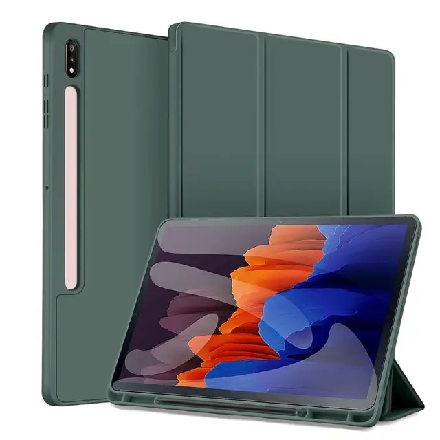 Fodral till Samsung Galaxy Tab S7 Plus, Grön i gruppen SMARTTELEFON & NETTBRETT / Nettbrettbeskyttelse / Samsung-nettbrett hos TP E-commerce Nordic AB (A22061)