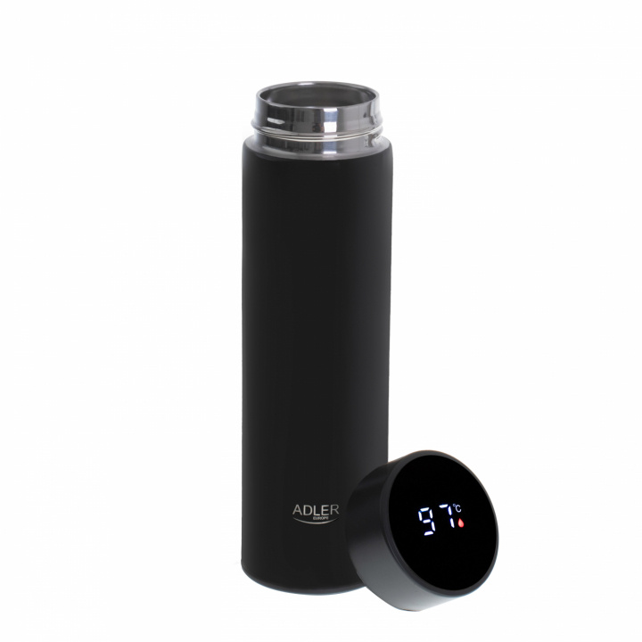 Adler AD 4506bk Termos med LED, 473 ml, svart i gruppen SPORT, FRITID & HOBBY / Friluftsliv / Termoser og flasker hos TP E-commerce Nordic AB (A22064)
