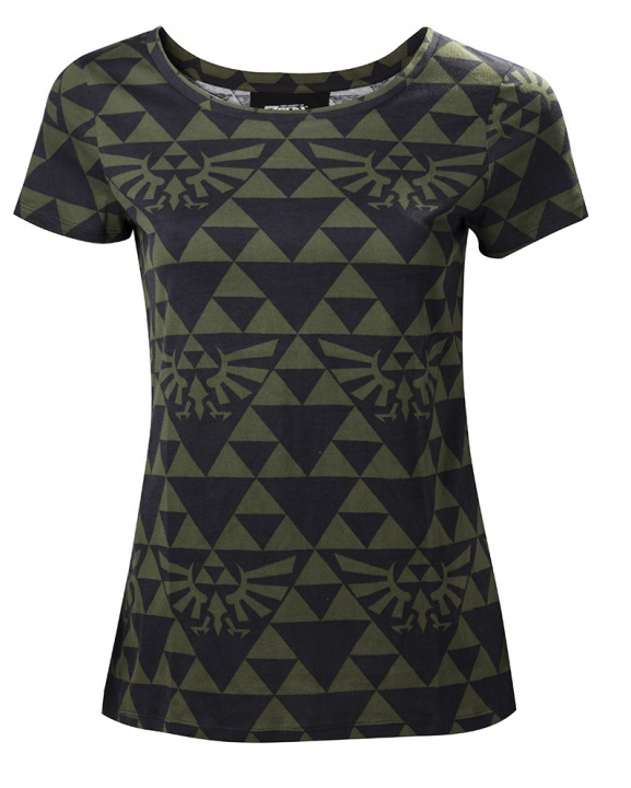 Zelda - Green Black Hyrule Womens T-shirt, L i gruppen SPORT, FRITID & HOBBY / Tilbehør / T-shirts hos TP E-commerce Nordic AB (A22104)