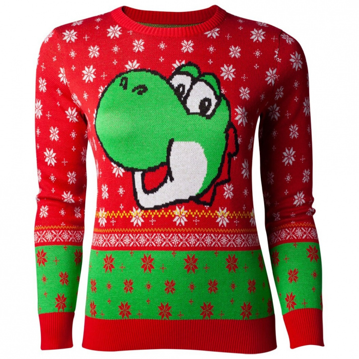 Difuzed Super Mario Yoshi julegenser, XS i gruppen SPORT, FRITID & HOBBY / Tilbehør / T-shirts hos TP E-commerce Nordic AB (A22119)
