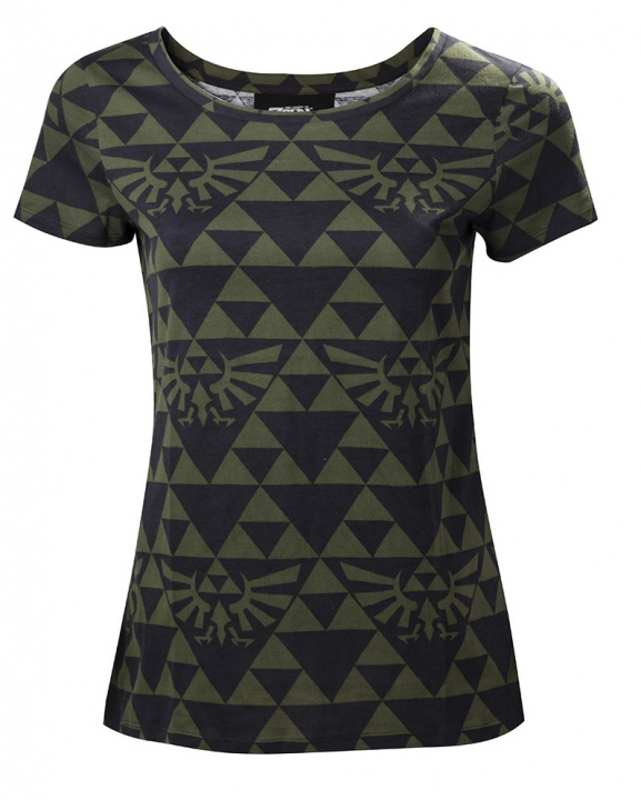 Zelda - Grønn Svart Hyrule T-skjorte dame, S i gruppen SPORT, FRITID & HOBBY / Tilbehør / T-shirts hos TP E-commerce Nordic AB (A22169)