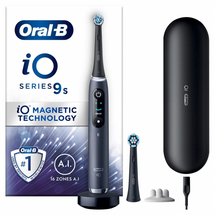 Oral-B iO9s Series M9 Eltandborste, Svart i gruppen HELSE OG SKJØNNHET / Munnpleie / Elektriske tannbørster hos TP E-commerce Nordic AB (A22267)