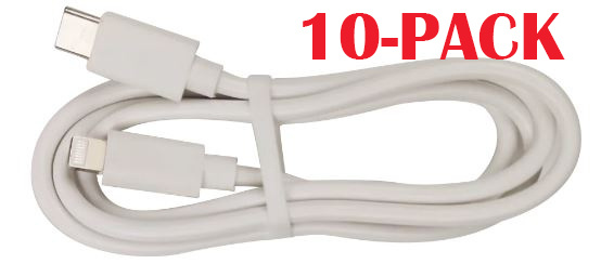 10-PACK Kabel USB-C - Lightning, 2,4A, 1m, hvit i gruppen SMARTTELEFON & NETTBRETT / Ladere og Kabler / Kabler / Kabler Lightning hos TP E-commerce Nordic AB (A22392PKT10)