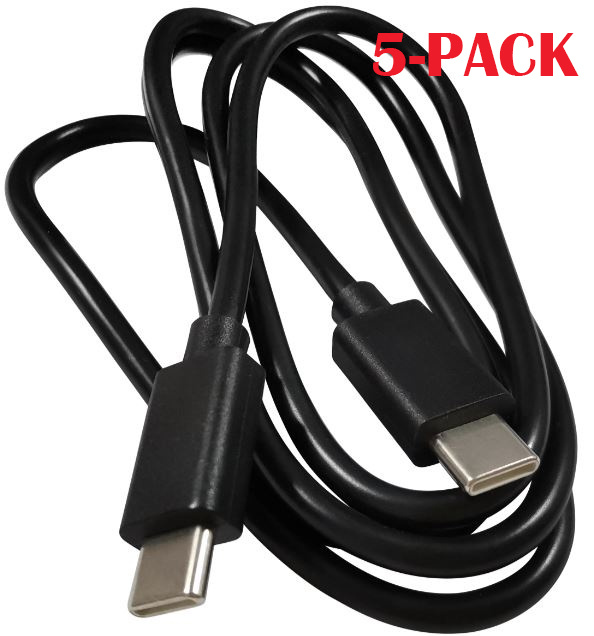5-PACK Cable USB-C - USB-C, 3A, 1m, Black i gruppen SMARTTELEFON & NETTBRETT / Ladere og Kabler / Kabler / Kabler type C hos TP E-commerce Nordic AB (A22401PKT5)