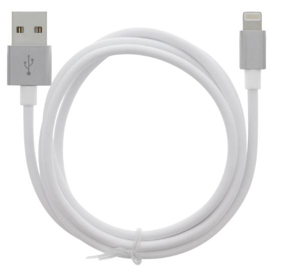 Kabel USB-A - Lightning 2,4A, 1 m, hvit i gruppen SMARTTELEFON & NETTBRETT / Ladere og Kabler / Kabler / Kabler Lightning hos TP E-commerce Nordic AB (A22404)
