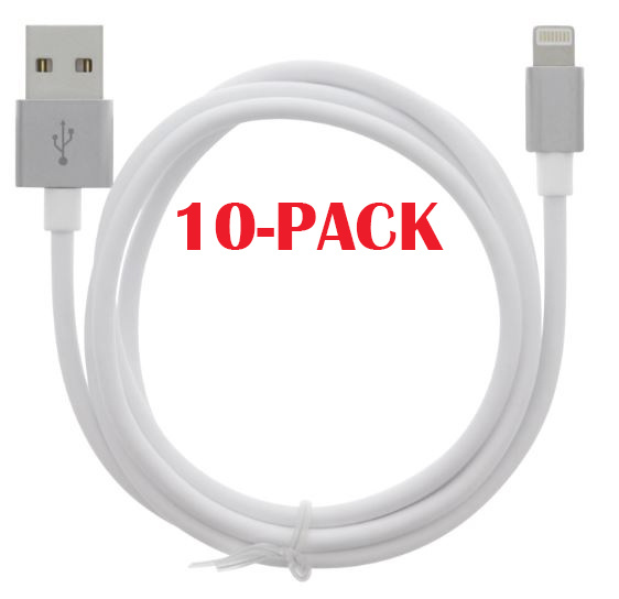 10-PACK Cable USB-A - Lightning 2.4A, 1m, White i gruppen SMARTTELEFON & NETTBRETT / Ladere og Kabler / Kabler / Kabler Lightning hos TP E-commerce Nordic AB (A22404PKT10)