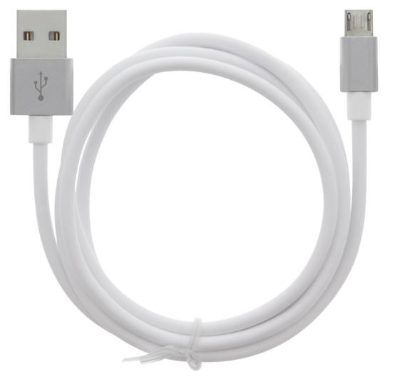 Cable USB-A - MicroUSB 2.4A, 1m, White i gruppen SMARTTELEFON & NETTBRETT / Ladere og Kabler / Kabler / Kabler microUSB hos TP E-commerce Nordic AB (A22406)