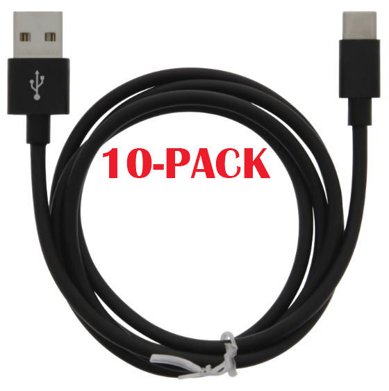 10-PACK Cable USB-A - USB-C 2.4A, 1m, Black i gruppen SMARTTELEFON & NETTBRETT / Ladere og Kabler / Kabler / Kabler type C hos TP E-commerce Nordic AB (A22408PKT10)