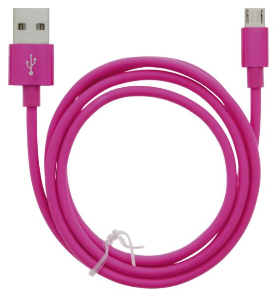 Cable USB-A - MicroUSB 2.4A, 1m, Pink i gruppen SMARTTELEFON & NETTBRETT / Ladere og Kabler / Kabler / Kabler microUSB hos TP E-commerce Nordic AB (A22412)
