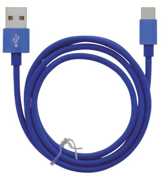 Cable USB-A - USB-C 2.4A, 1m, Blue i gruppen SMARTTELEFON & NETTBRETT / Ladere og Kabler / Kabler / Kabler type C hos TP E-commerce Nordic AB (A22414)