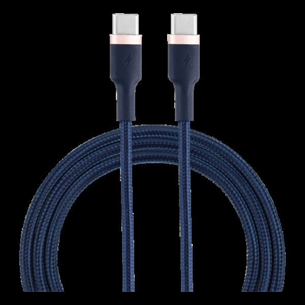 EPZI USB-C til USB-C-kabel, 60 W, flettet, 1 m - marineblå i gruppen SMARTTELEFON & NETTBRETT / Ladere og Kabler / Kabler / Kabler type C hos TP E-commerce Nordic AB (A22562)