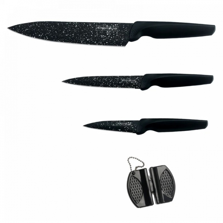 Royalty Line RL-MB3B 3-delt knivsett med miniknivsliper i gruppen HJEM, HUS OG HAGE / Kjøkkenutstyr / Kjøkkenkniver og knivslipere hos TP E-commerce Nordic AB (A22619)