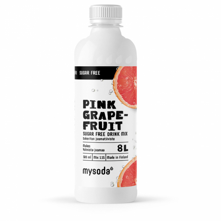 Mysoda Rosa grapefrukt sukkerfri 500 ml - gir 8 liter drikke i gruppen HJEM, HUS OG HAGE / Husholdningsapparater / Vann og juice / Kullsyremaskin / Smaker hos TP E-commerce Nordic AB (A22692)