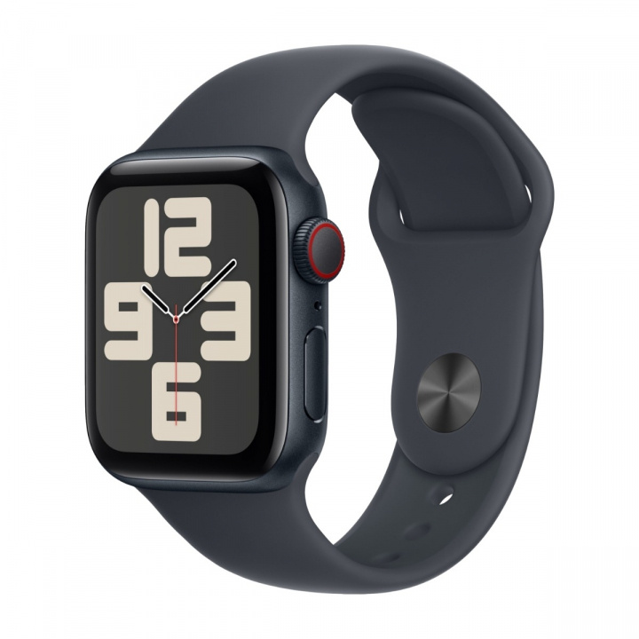 Apple Watch SE (2022) 40 mm Midnight Aluminium med Midnight Sportband GPS + mobil i gruppen SMARTTELEFON & NETTBRETT / Trening, hjem og fritid / Apple Watch og tilbehør / Apple Watch hos TP E-commerce Nordic AB (A22766)