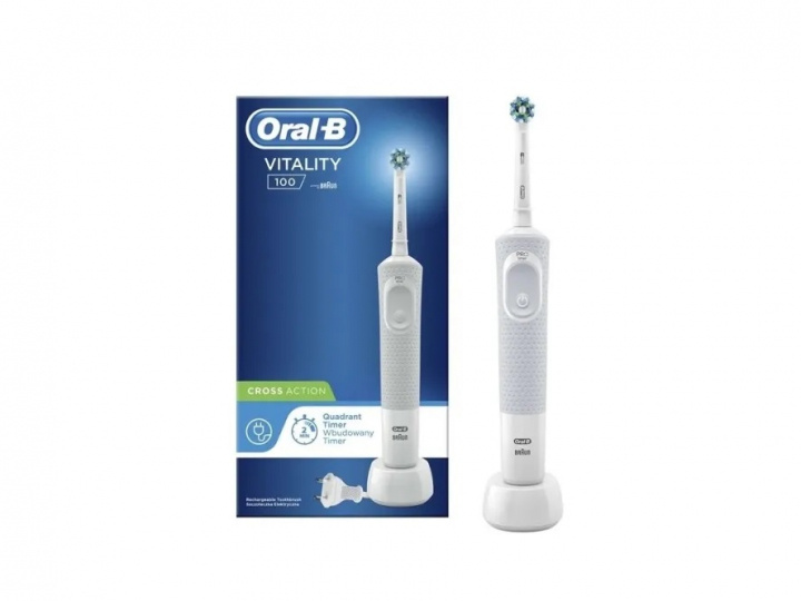 Oral-B Vitality startpakke hvit i gruppen HELSE OG SKJØNNHET / Munnpleie / Elektriske tannbørster hos TP E-commerce Nordic AB (A22893)
