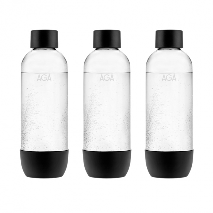 3-pack AGA AQVIA PET-flaska, 1L, Svart i gruppen HJEM, HUS OG HAGE / Husholdningsapparater / Vann og juice / Kullsyremaskin / Tilbehør hos TP E-commerce Nordic AB (A22959PKT)